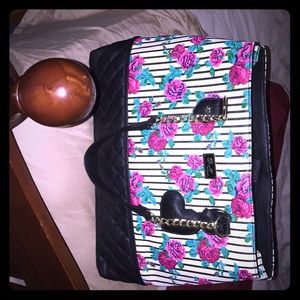 Betsey Johnson striped floral purse